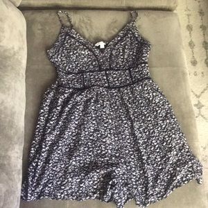 Navy Floral Pattern American Eagle Romper